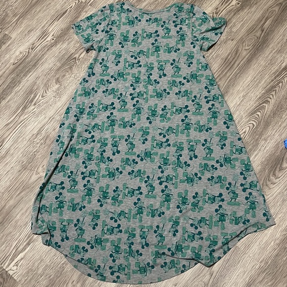 Lularoe Disney Carly Swing Mickey Mouse Dress Green & Grey Size Small NWOT - Picture 4 of 4